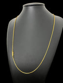 CORDÃO TIJOLINHO 1MM- BANHADO A OURO 18K