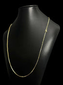CORDÃO TIJOLINHO 1.5MM FECHO LAGOSTA- BANHADO A OURO 18K