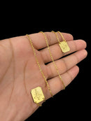 ESCAPULÁRIO 1MM ESPÍRITO SANTO E CRUZ - BANHADO A OURO 18k