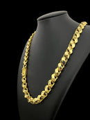 CORDÃO FRISO S 13MM - BANHADO OURO 18k