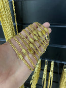 PULSEIRA PIASTRINE 5MM - BANHADO A OURO 18k