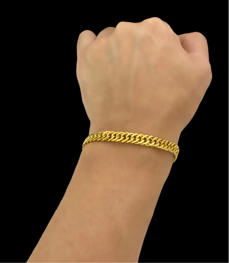 PULSEIRA GRUMET 7MM- BANHADO A OURO 18K