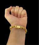PULSEIRA CADEADO 10MM - BANHADA A OURO 18K