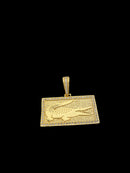 PINGENTE JACARÉ LACOSTE G - BANHADO A OURO 18K