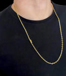 CORDÃO CADEADO 2MM - BANHADO A OURO 18K