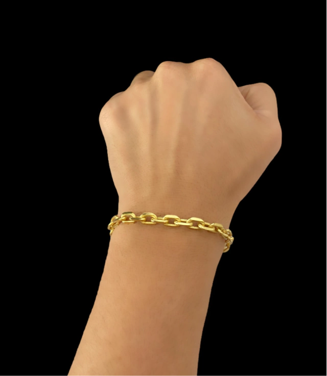 PULSEIRA CADEADO 6MM - BANHADA A OURO 18K