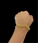 PULSEIRA CADEADO ALONGADO 12MM - BANHADO A OURO 18k