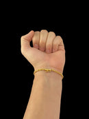 PULSEIRA CADEADO 3MM - BANHADA A OURO 18K