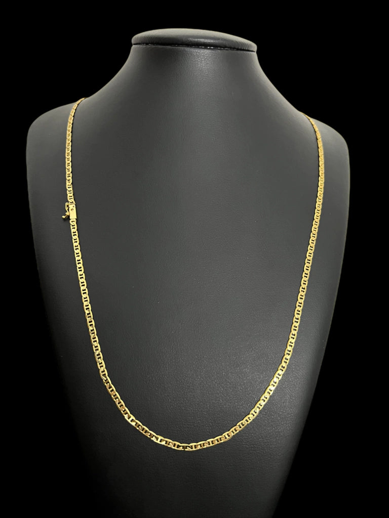 CORDÃO 3MM PIASTRINE - BANHADO A OURO 18k