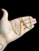 CORDÃO TIJOLINHO 3.0MM FECHO LAGOSTA- BANHADO A OURO 18K