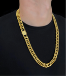 CORDÃO GRUMET OCA 750 15MM - BANHADO A OURO 18K