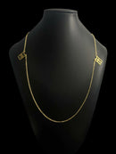 ESCAPULÁRIO CADEADO 1MM FÉ C/ CRUZ VAZADO 70CM - BANHADO A OURO 18k