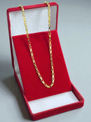 CORDÃO TIJOLINHO 3.0MM FECHO LAGOSTA- BANHADO A OURO 18K