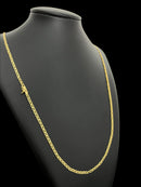 CORDÃO 3MM PIASTRINE - BANHADO A OURO 18k