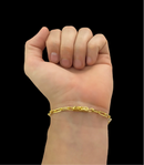 PULSEIRA CADEADO ALONGADO 3MM - BANHADO A OURO 18k