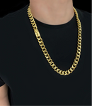CORDÃO PITBULL 13MM - BANHADO A OURO 18k