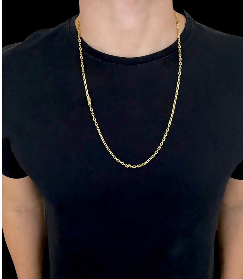 CORDÃO CADEADO 2MM - BANHADO A OURO 18K