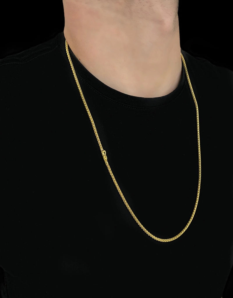 CORDÃO PERUANO 3MM - BANHADO A OURO 18k
