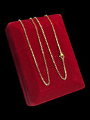CORDÃO TIJOLINHO 1.5MM FECHO LAGOSTA- BANHADO A OURO 18K