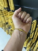 PULSEIRA PIASTRINE 5MM - BANHADO A OURO 18k