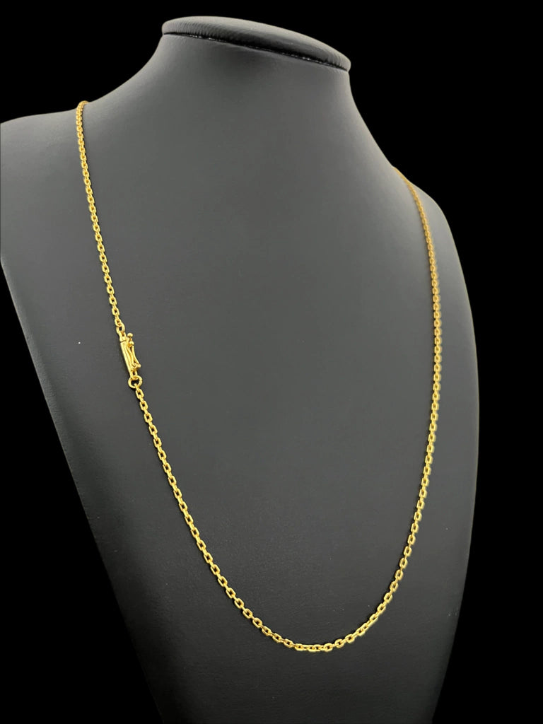 CORDÃO CADEADO 1MM- BANHADO A OURO 18K