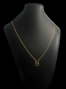 ESCAPULÁRIO CADEADO 1MM FÉ C/ CRUZ VAZADO 70CM - BANHADO A OURO 18k