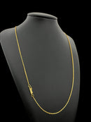 CORDÃO TIJOLINHO 1MM- BANHADO A OURO 18K