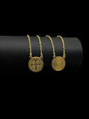 ESCAPULÁRIO CADEADO 1MM SÃO BENTO 70CM - BANHADO A OURO 18K
