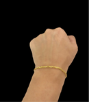 PULSEIRA CADEADO ALONGADO 3MM - BANHADO A OURO 18k