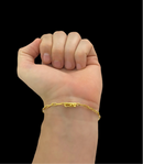 PULSEIRA CADEADO ALONGADO 3MM - BANHADO A OURO 18k