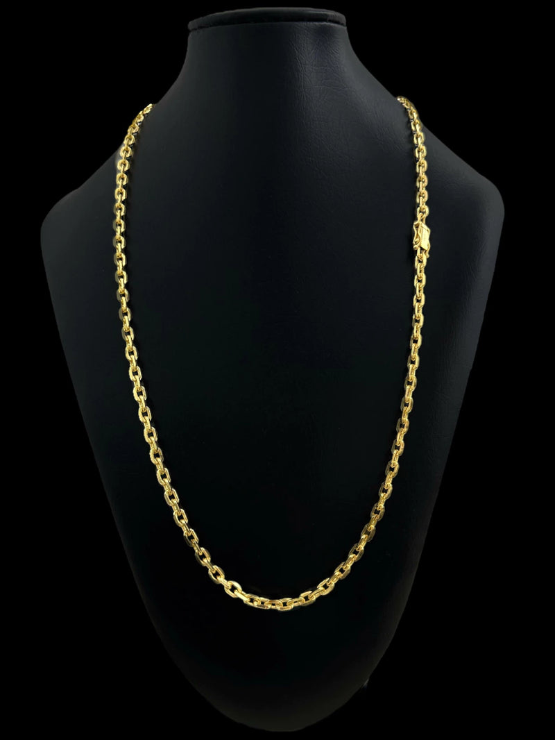 CORDÃO CADEADO 5MM - BANHADO A OURO 18k
