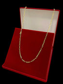 CORDÃO CADEADO ALONGADO 3MM - BANHADO A OURO 18k