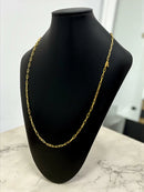 CORDÃO CADEADO ALONGADO 3MM - BANHADO A OURO 18k