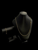 CORDÃO CADEADO ALONGADO E PULSEIRA CADEADO ALONGADO 4MM - BANHADO A OURO 18K