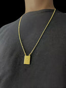 ESCAPULÁRIO JESUS E ORAÇÃO PAI NOSSO 70CM - BANHADO A OURO 18k