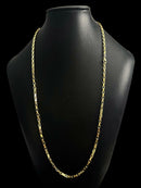 CORDÃO TIJOLINHO 3.0MM FECHO LAGOSTA- BANHADO A OURO 18K