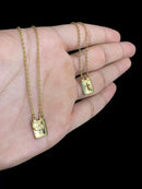 ESCAPULÁRIO ESPÍRITO SANTO E CRUZ - BANHADO A OURO 18k