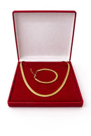 CORDÃO GRUMET LAMINADO + PULSEIRA FEMININO BANHADO A OURO 18K