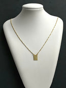 ESCAPULÁRIO TIJOLINHO 1MM GATINHO - BANHADO A OURO 18K