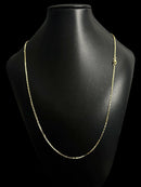 CORDÃO TIJOLINHO 1.5MM FECHO LAGOSTA- BANHADO A OURO 18K