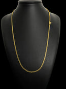 CORDÃO PITBULL 3MM 70 CM - BANHADO A OURO 18k