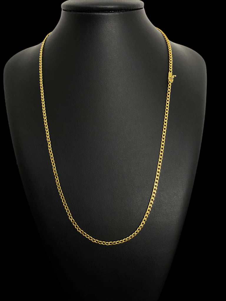 CORDÃO PITBULL 3MM 70 CM - BANHADO A OURO 18k