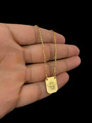 ESCAPULÁRIO 1MM ESPÍRITO SANTO E CRUZ - BANHADO A OURO 18k