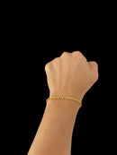 PULSEIRA CADEADO 3MM - BANHADA A OURO 18K