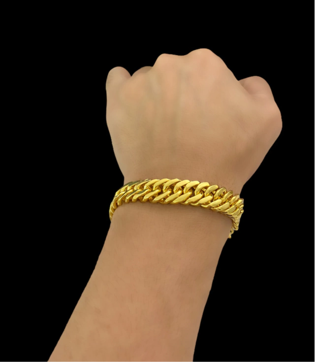 PULSEIRA GRUMET 13MM - BANHADO A OURO 18K