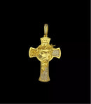 PINGENTE CRUZ FACE JESUS CRAVEJADO (G) - BANHADO A OURO 18K