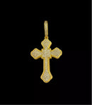 PINGENTE CRUZ CRAVEJADA G - BANHADO A OURO 18K