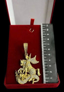 PINGENTE SÃO JORGE CRAVEJADO 3D GG - BANHADO A OURO 18K