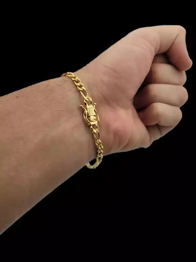 PULSEIRA 3x1 5MM - BANHADO A OURO 18k