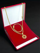 KIT GRUMET 5MM + PINGENTE ESTRELA DE DAVI REDONDA VAZADA M BANHADO A OURO 18K